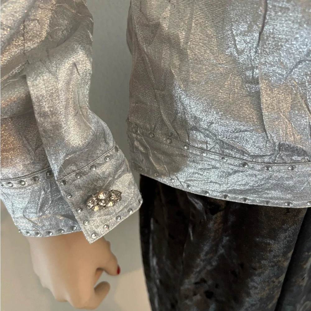 Berek Metallic Silver Rhinestone Jacket - Picture 5 of 6